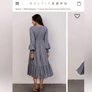 Baltic Born 3x Charcoal Long Sleeve Midi Dress